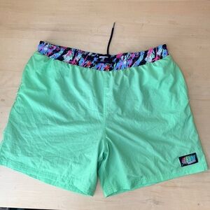 Slunks lined volleyball swim shorts. Neon green. XXXL
